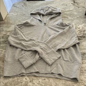 Aerie super Soft Gray cropped Fleece Pullover